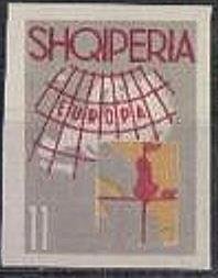 Stamp, Map of Europe with Albania, Albania,  , Maps, Europe