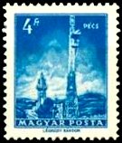 Stamp, Television Tower, Pécs, Hungary,  
