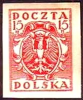 Stamp, Eagle on a baroque shield, Poland,  