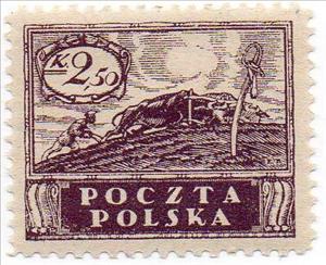 Stamp, Working farmer, Poland,  , Agriculture, Cattle