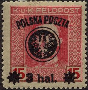 Stamp, Emperor Karl I, Poland,  