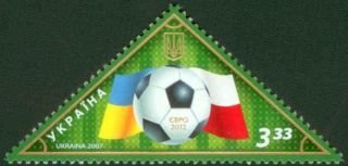 Stamp, Towards "EURO-2012", Ukraine,  , Flags, Football (Soccer)