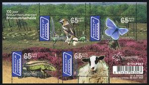 Souvenir Sheet, Brunssummerheide - MiNo. 2297IA-2300IA, Netherlands,  , Birds, Sheep, Insects, Reptiles, Lizards, Butterflies, Environment Protection, Animals (Fauna)