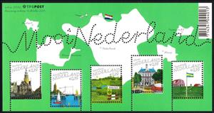 Souvenir Sheet, pretty Netherlands, Netherlands,  , Landscapes, Government Buildings, Ports, Flags, City Halls, Bridges, Sailing Ships, Churches - Cathedrals - Basilicas - Chapels