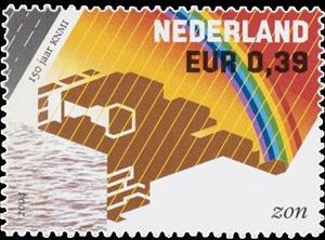Stamp, Netherlands with sunshine, Netherlands,  , Maps, Sun, Meteorology, Rainbows, Weather, Organizations