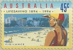 Stamp, Organized Life Saving- Vigilance, Australia,  