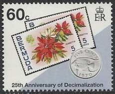 Stamps and 1970 coin with SN# 259 stamp