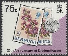Stamps and 1970 coin with SN# 262 stamp