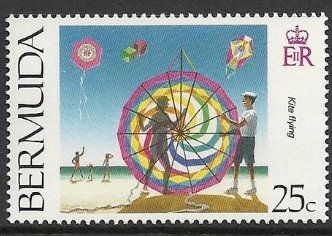 Stamp, Kite flying, Bermuda,  