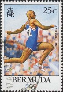 Stamp, Track & field, Bermuda,  , Sport, Olympic Games
