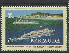 Stamp, SS Queen of Bermuda, SS Ocean Monarch, Bermuda,  , Transport