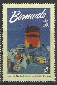 Stamp, Starlit night aboard ship, Bermuda,  , Transport
