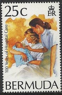 Stamp, Child Birth, Bermuda,  