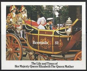 Souvenir Sheet, In coach with Prince Charles, Bermuda,  , Royalty, Anniversaries and Jubilees