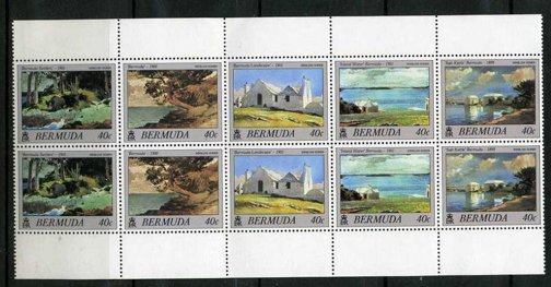 Booklet Pane, Booklet pane, 2 each painting sets, Bermuda,  , Paintings