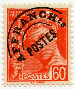 Stamp, Préoblitéré - Type Mercure, France,  , Gods and goddesses