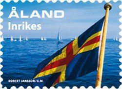 Stamp, Aland flag, Åland Islands,  , Flags