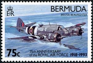 Stamp, Bristol Beaufighter, Bermuda,  , Aviation, Air Forces, Aircrafts