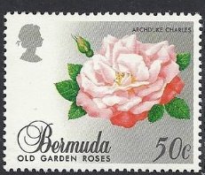 Stamp, Archduke Charles, Bermuda,  , Flowers, Roses