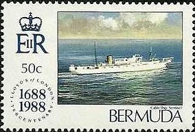 Stamp, Cable ship Sentinel, Bermuda,  