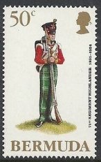 Stamp, 71st Regiment Highlander, 1831-34, Bermuda,  , Uniforms