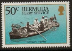 Stamp, Rowboat ferry, Bermuda,  , Public Transport, Transport