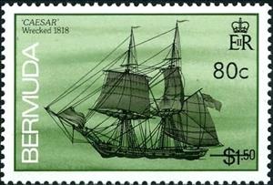 Stamp, Caesar, 1818, Bermuda,  , Shipwrecks