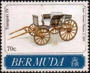 Stamp, Semi-formal phaeton, c. 1900, Bermuda,  , Carriages