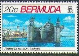 Stamp, Floating drydock, Bermuda,  , Second World War