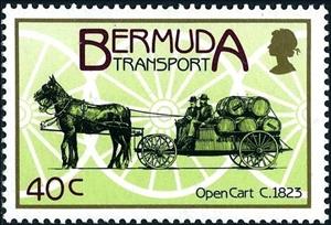 Stamp, Open cart, c. 1823, Bermuda,  , Transport