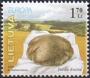 Stamp, Black bread, Lithuania,  , C.E.P.T., Europe