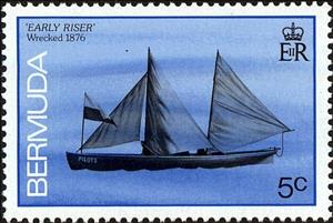 Stamp, Early Riser, 1876, Bermuda,  , Shipwrecks