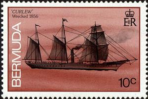 Stamp, Curlew, 1856, Bermuda,  , Shipwrecks
