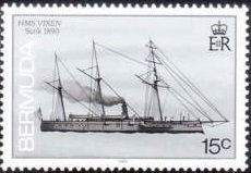 Stamp, HMS Vixen, 1890, Bermuda,  , Shipwrecks