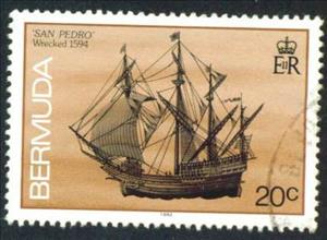 Stamp, San Pedro, 1594, Bermuda,  , Shipwrecks