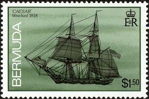 Stamp, Caesar, 1818, Bermuda,  , Shipwrecks