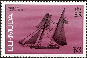 Stamp, Minerva, 1849, Bermuda,  , Shipwrecks