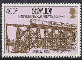 Stamp, Springfield Trestle, Bermuda,  , Railways, Transport