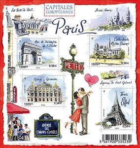 Souvenir Sheet, Paris, France,  , Tourism, Architecture