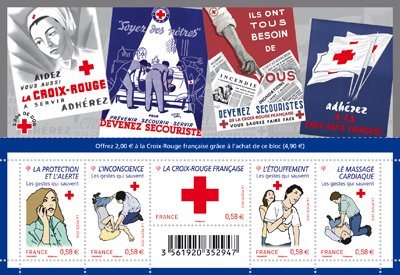 Souvenir Sheet, French Red Cross, France,  , Red Cross and Red Crescent
