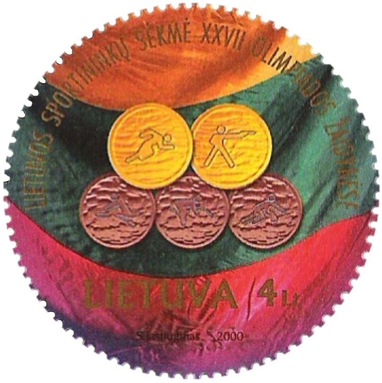Medals of Lithuanian, on the back graund flag of Lithuania