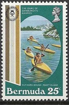 Stamp, Kayaking, Paget Island, Bermuda,  , Sport, Aquatic Sports, Rowing, Medals and Marks of Honour, Canoeing