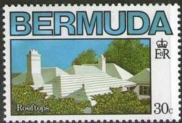 Stamp, Architecture, Rooftops, Bermuda,  , Architecture