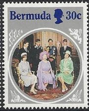 Stamp, With grandchildren, 80th birthday, Bermuda,  , Royalty, Anniversaries and Jubilees