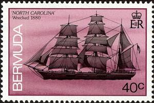 Stamp, North Carolina, 1880, Bermuda,  , Shipwrecks