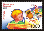 Stamp, A boy reading a book, Belarus,  