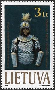 Stamp, Protective uniform of Lithuanian warrior, 17 century, Lithuania,  