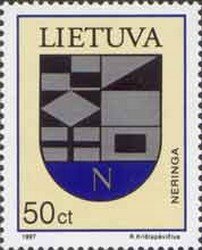 Stamp, Coat of arm of Neringa, Lithuania,  , Coats of Arms