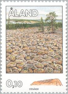 Stamp, Raised shoreline, Åland Islands,  , Landscapes, Geology, Ice Age, Rock