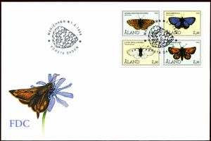 First Day Cover, Butterflies, Åland Islands,  , Butterflies
